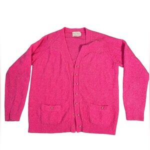 Vintage hot pink buclé cardigan
